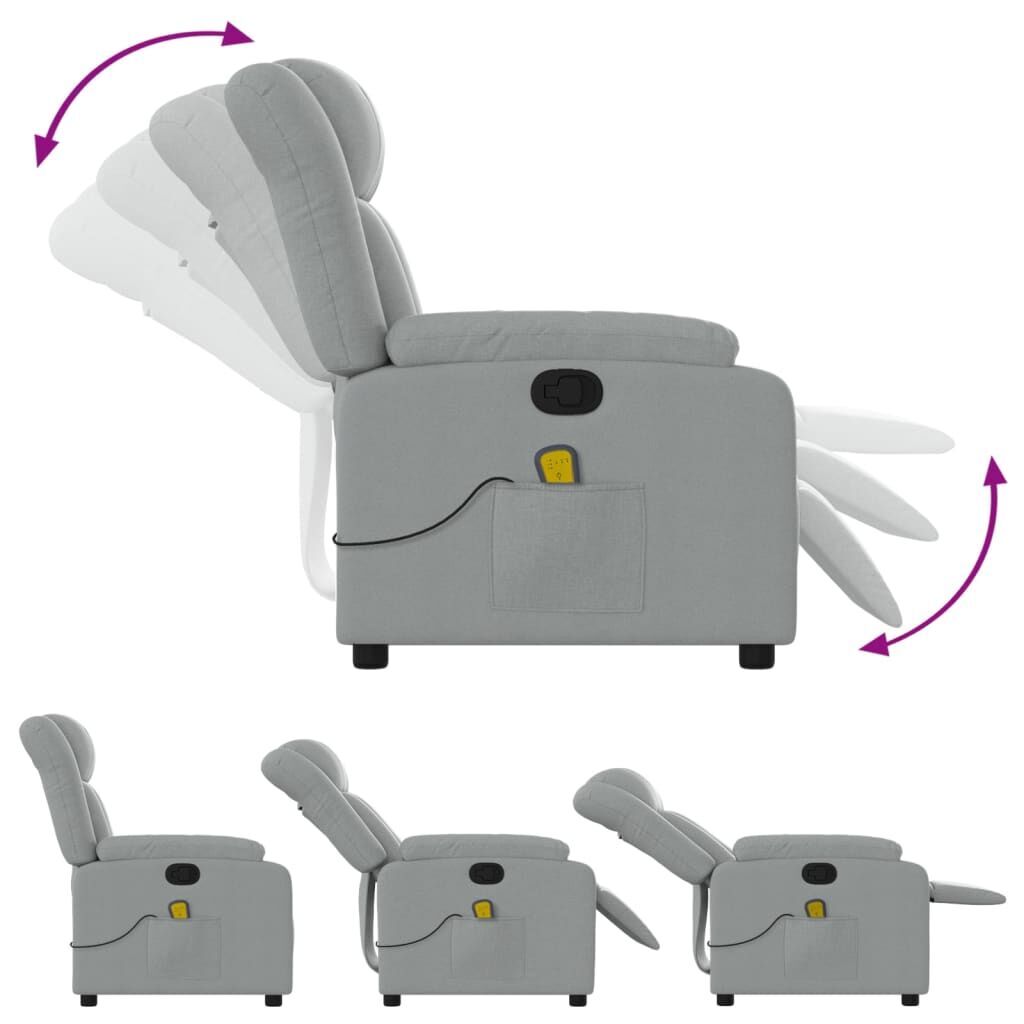 Massage Recliner Chair Light Grey Fabric Price