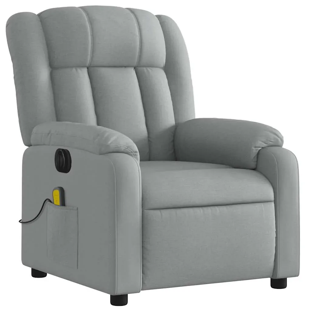 Electric Massage Recliner Chair Light Grey Fabric Price
