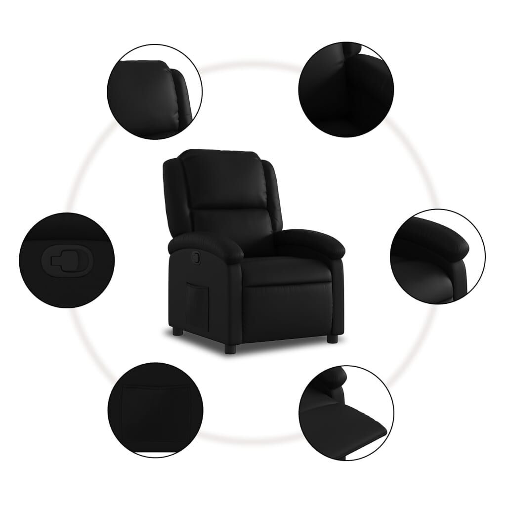 Recliner Chair Black Faux Leather Price