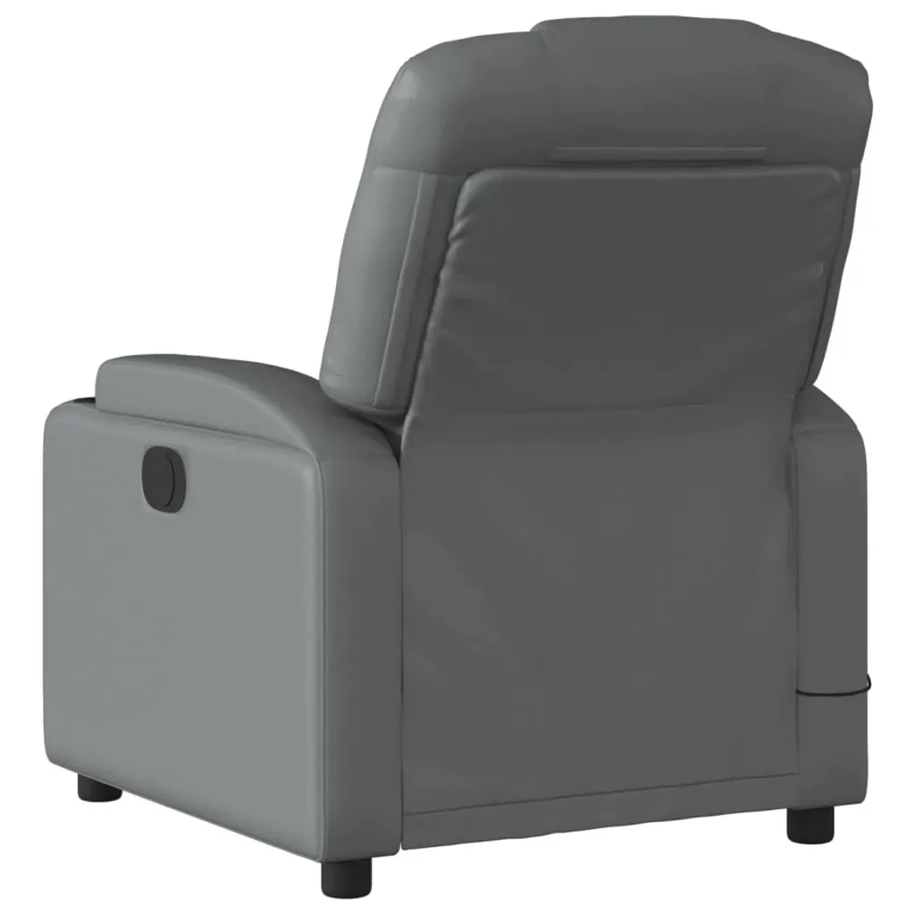 Massage Recliner Chair Grey Faux Leather Price