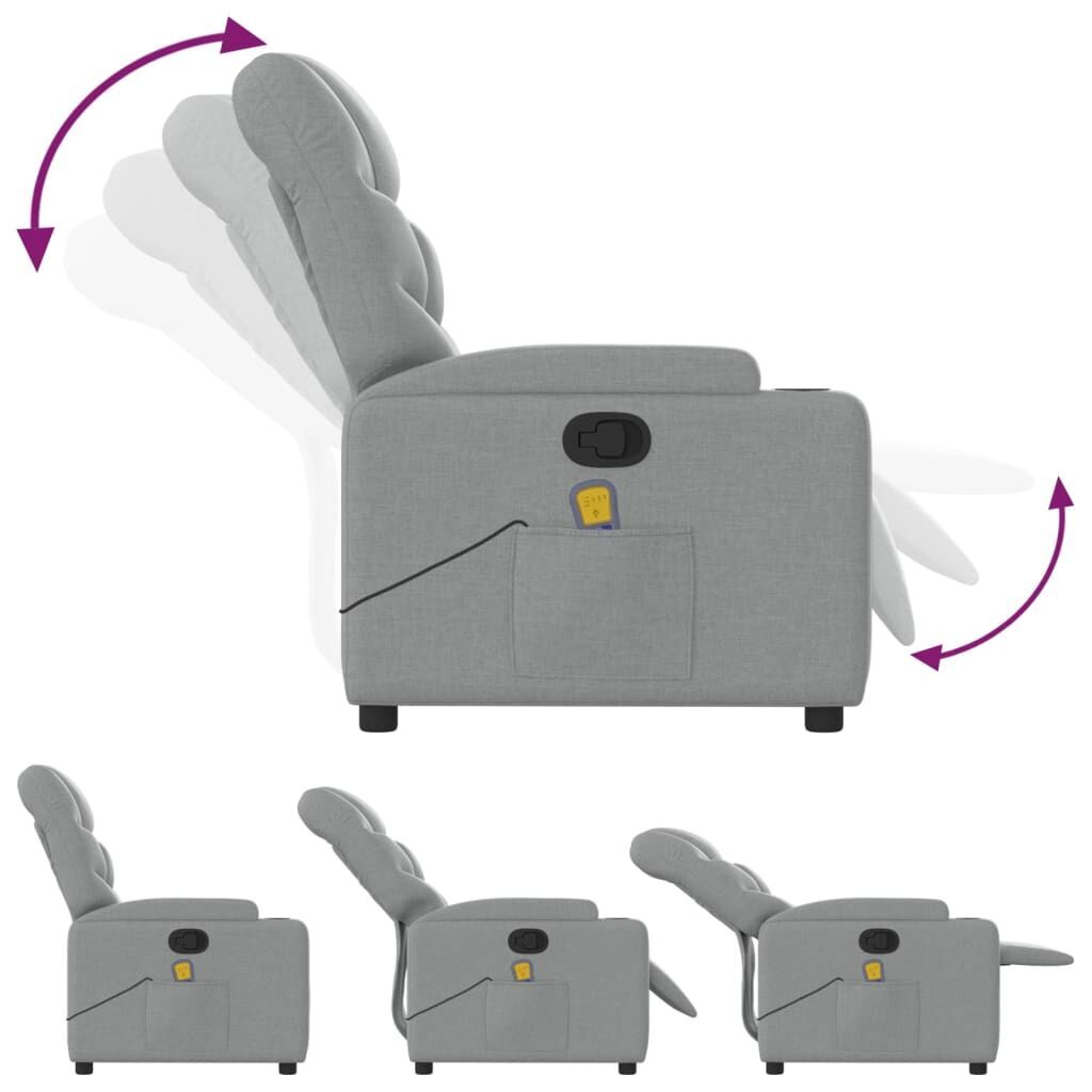 Massage Recliner Chair Light Grey Fabric Price