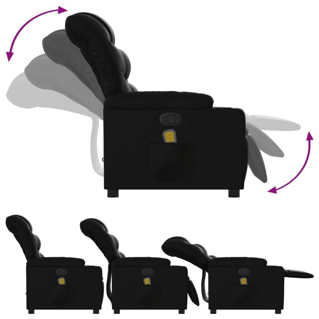 Massage Recliner Chair Black Faux Leather Price
