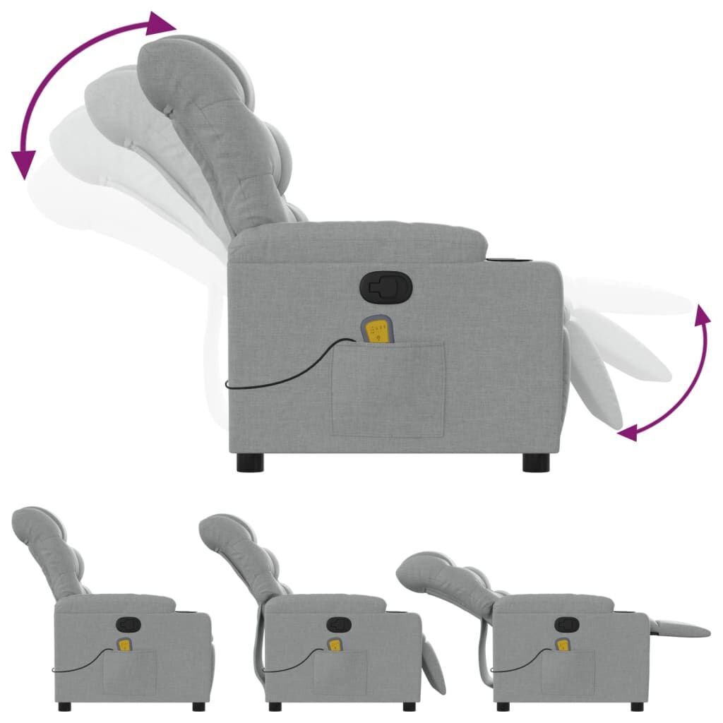Massage Recliner Chair Light Grey Fabric Price