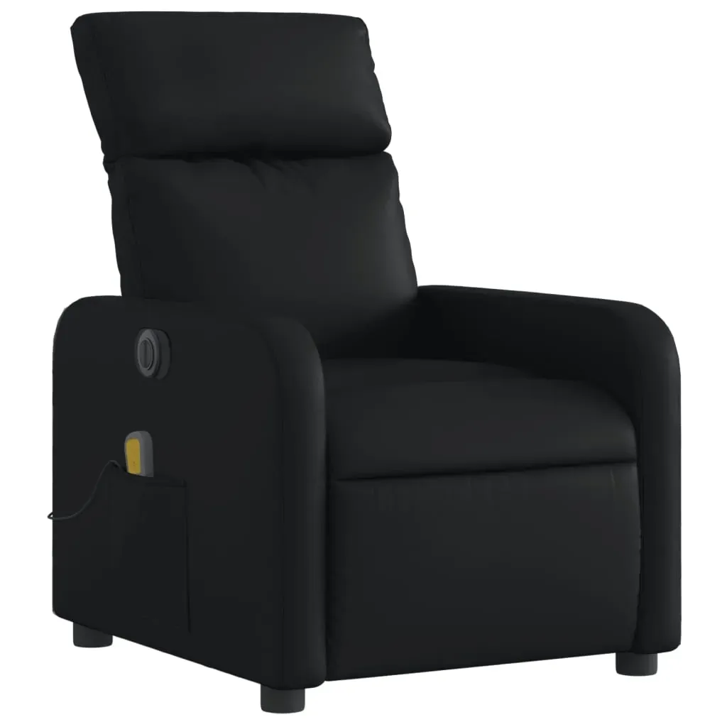 Electric Massage Recliner Chair Black Faux Leather Price