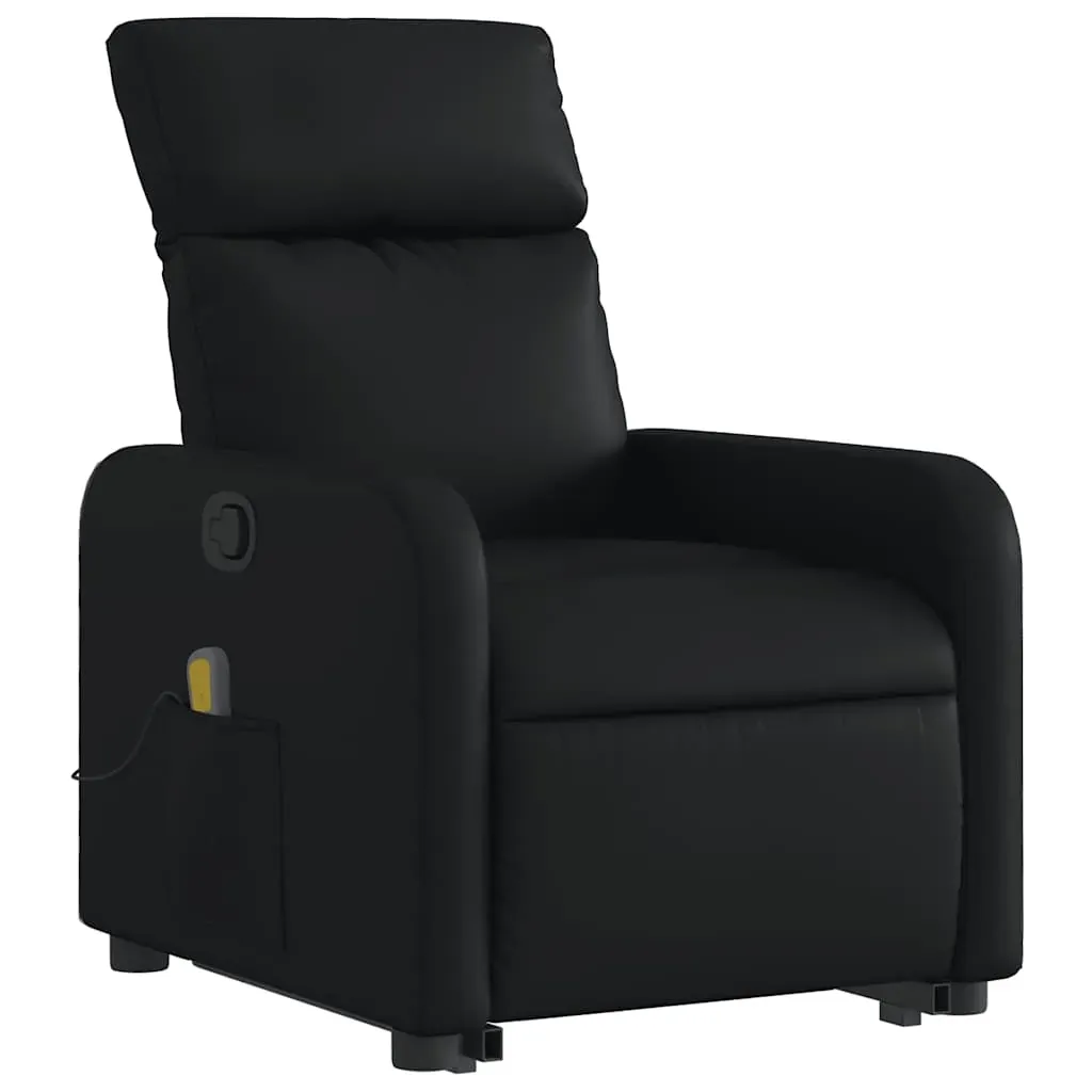 Stand up Massage Recliner Chair Black Faux Leather Price