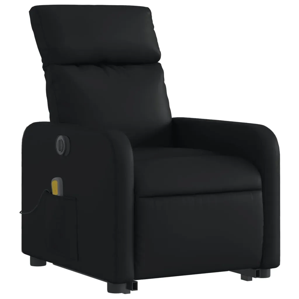 Electric Stand up Massage Recliner Chair Black Faux Leather Price