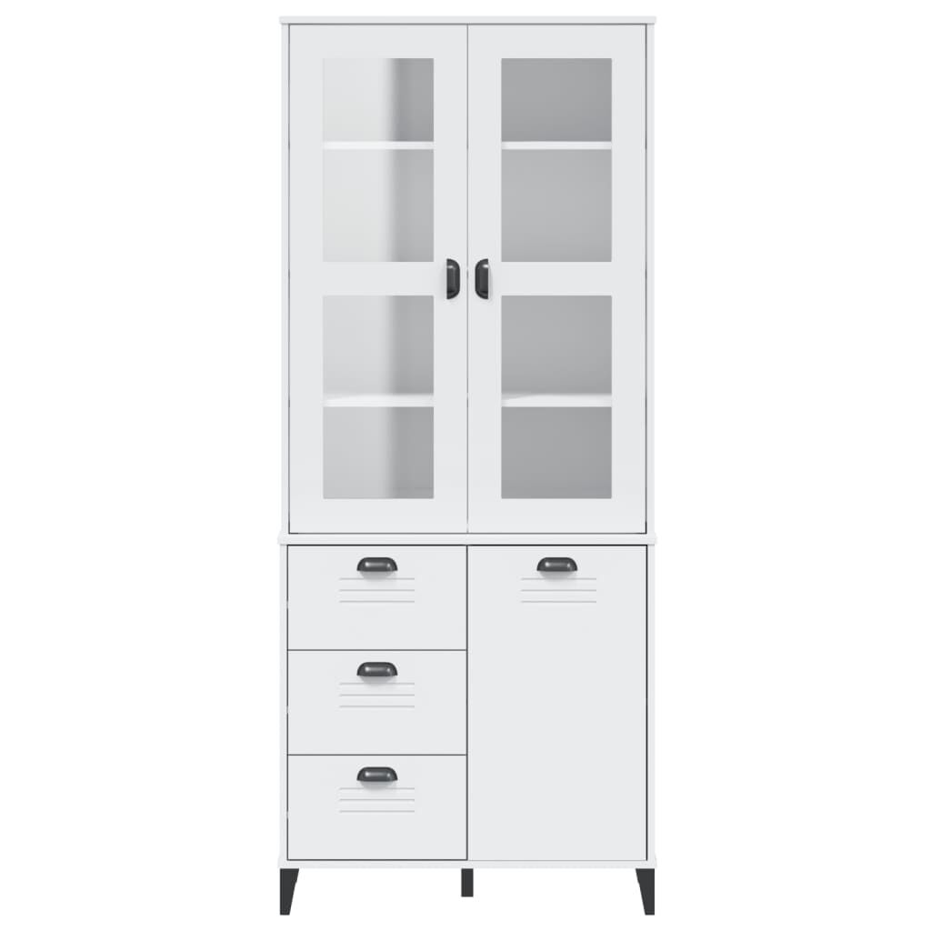 Highboard VIKEN White 80x40x190 cm Solid Wood Pine Price