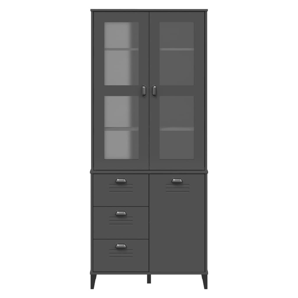 Highboard VIKEN Anthracite Grey 80x40x190 cm Solid Wood Pine Price