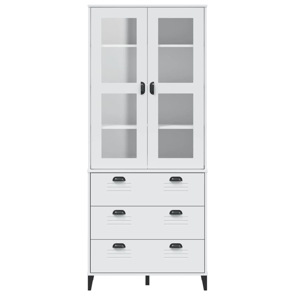 Highboard VIKEN White 80x40x190 cm Solid Wood Pine Price