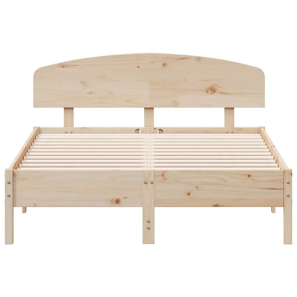 Bed Frame without Mattress 135x190 cm Solid Wood Pine Price