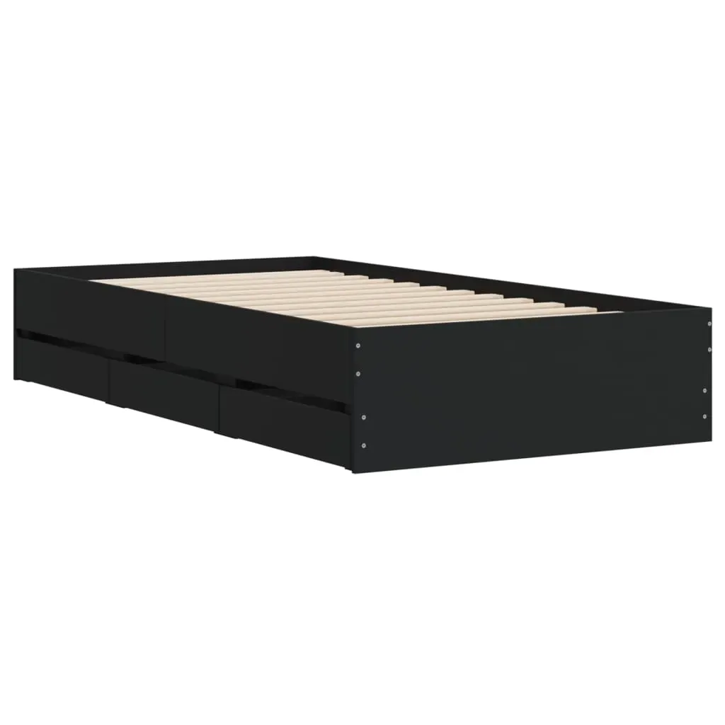 Bed Frame with Drawers without Mattress Black 90x190 cm Price