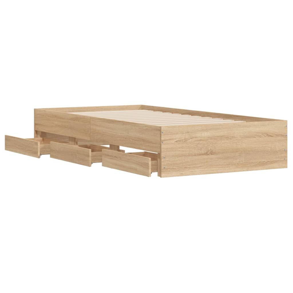 Bed Frame with Drawers without Mattress Sonoma Oak 90x190 cm Price