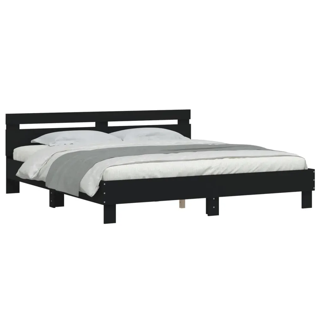 Bed Frame without Mattress Black 183x203 cm King Price