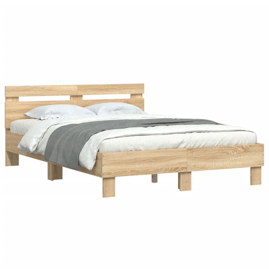Bed Frame without Mattress Sonoma Oak 135x190 cm Price