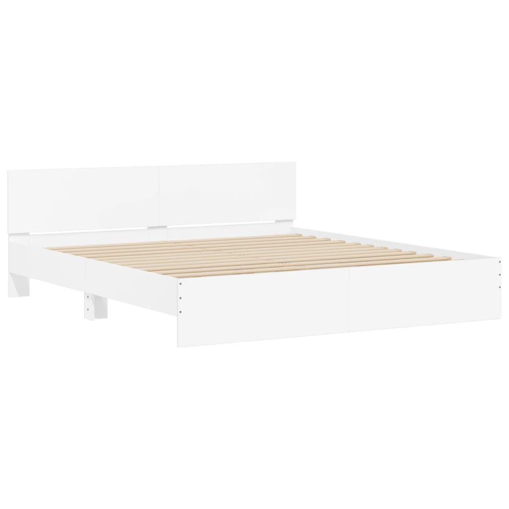 Bed Frame without Mattress White 183x203 cm King Price
