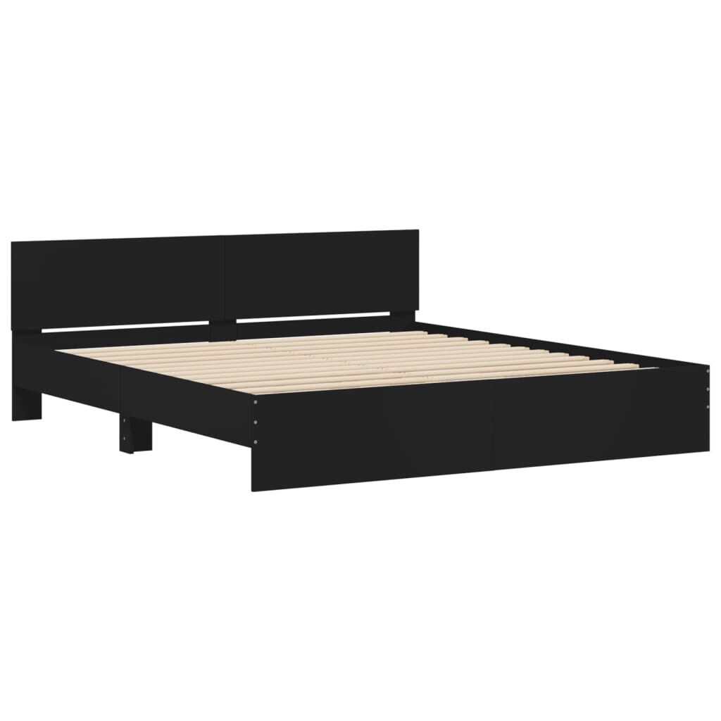Bed Frame without Mattress Black 183x203 cm King Price