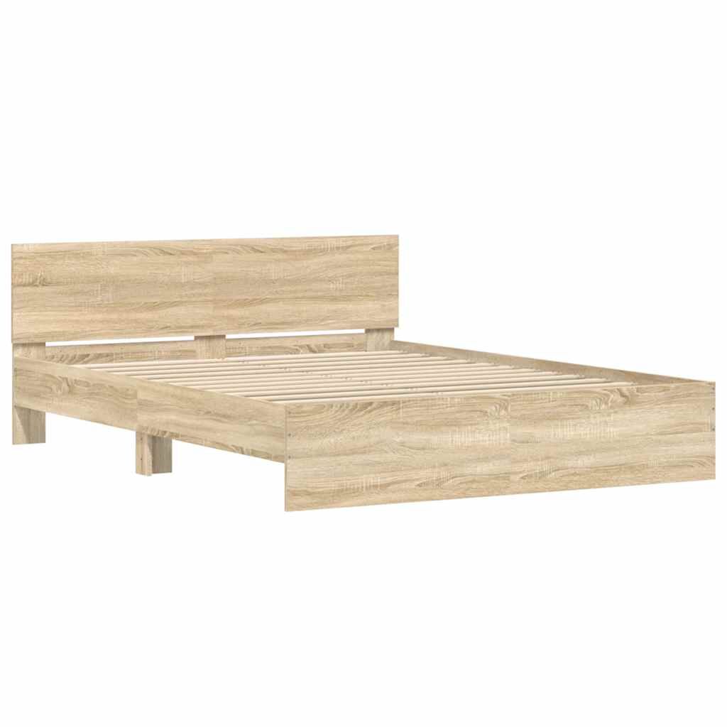 Bed Frame without Mattress Sonoma Oak 150x200 cm Price