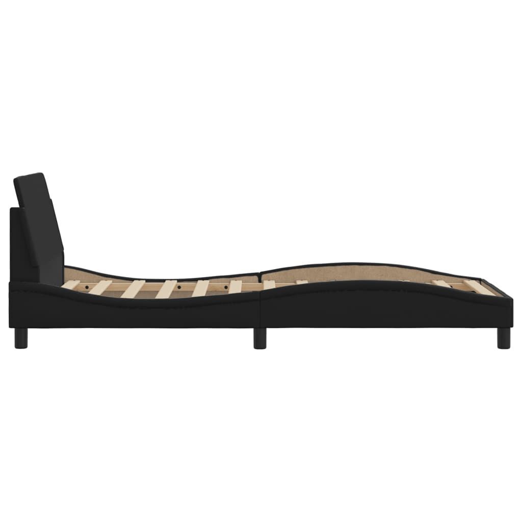 Bed Frame without Mattress Black 90x190 cm Faux Leather Price