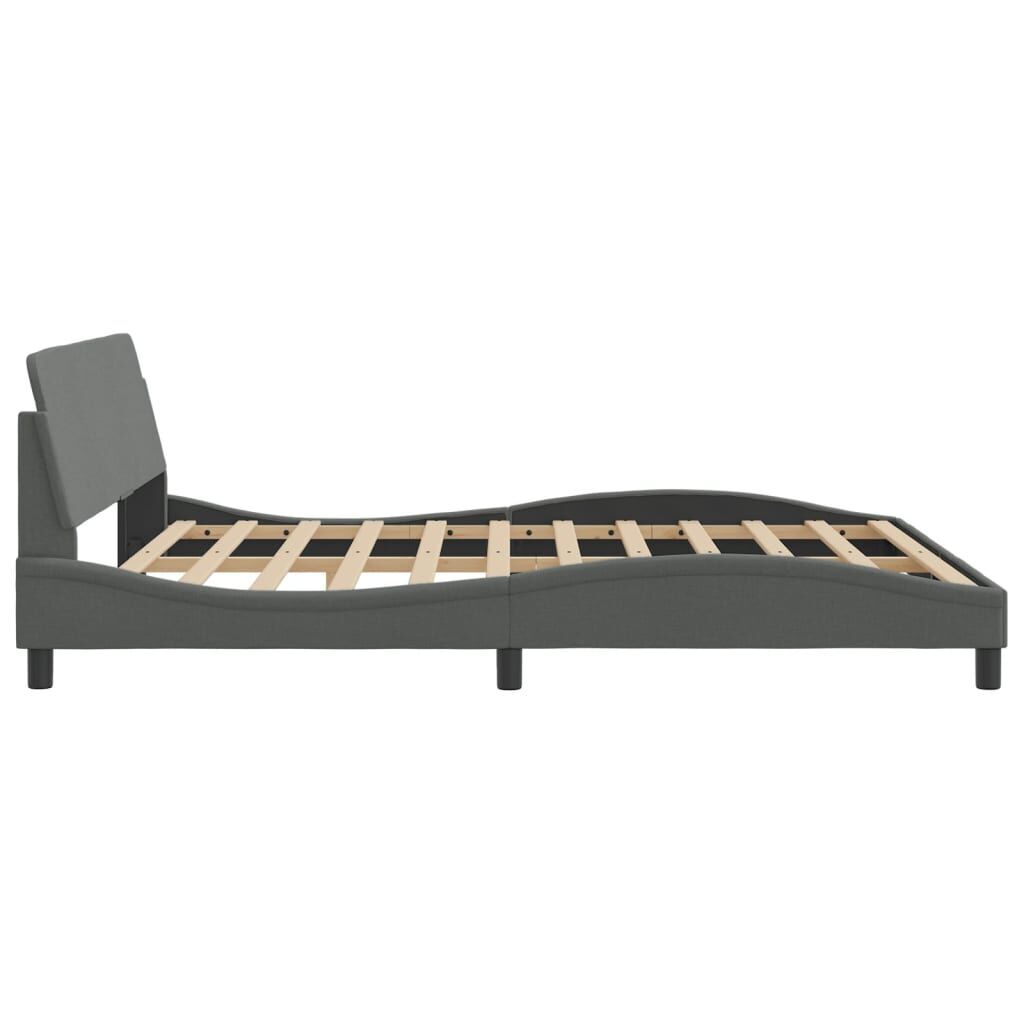 Bed Frame without Mattress Dark Grey 183x203 cm King Fabric Price