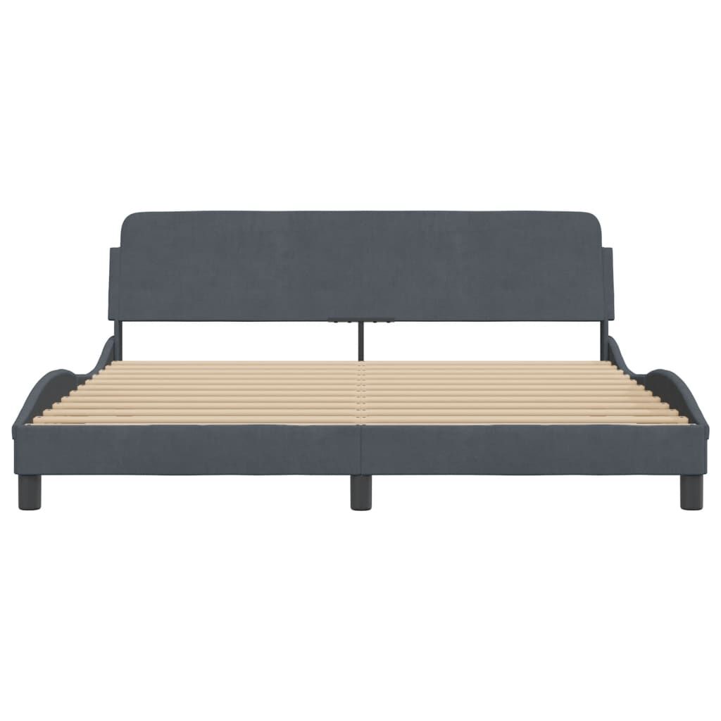 Bed Frame without Mattress Dark Grey 183x203 cm King Velvet Price