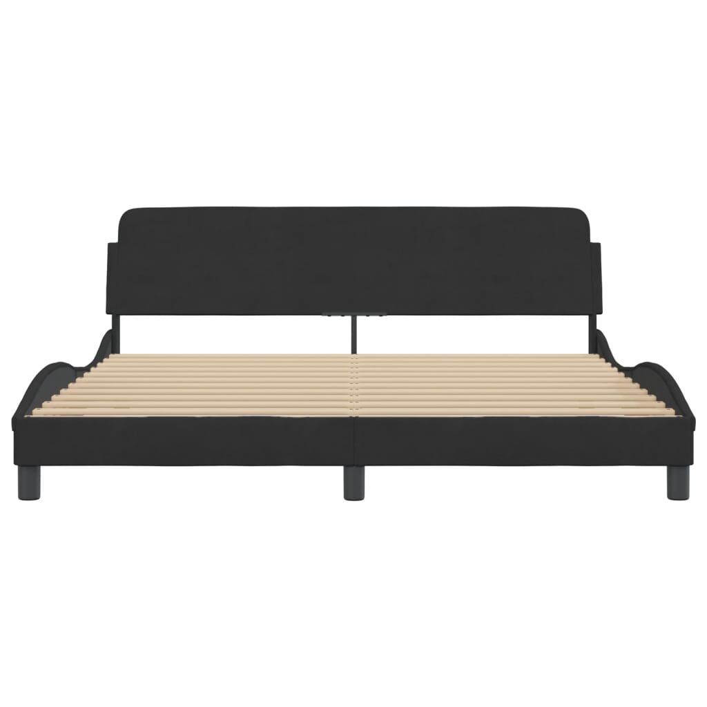 Bed Frame without Mattress Black 183x203 cm King Velvet Price