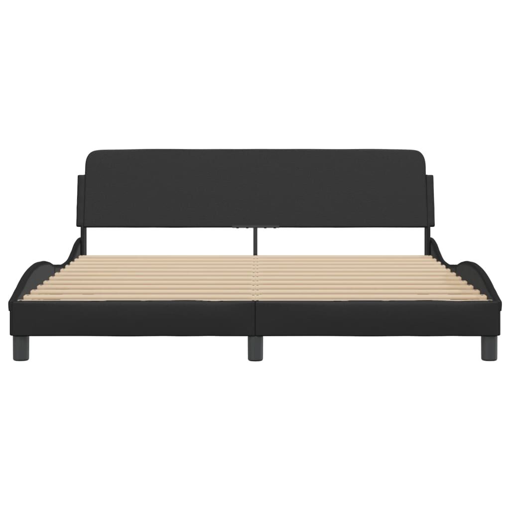 Bed Frame without Mattress Black 183x203 cm King Faux Leather Price