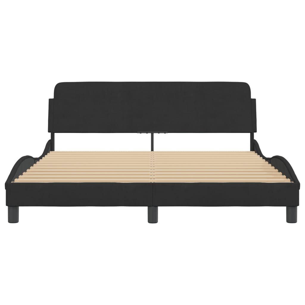 Bed Frame without Mattress Black 152x203 cm Queen Velvet Price