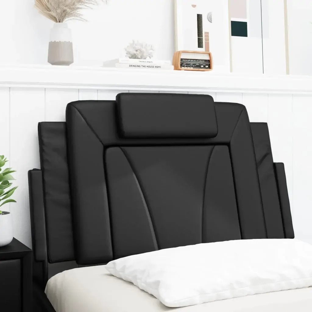 Headboard Cushion "Viana" Black 90 cm Faux Leather Price