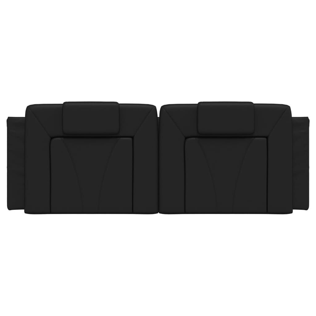 Headboard Cushion Black 137 cm Double Faux Leather Price