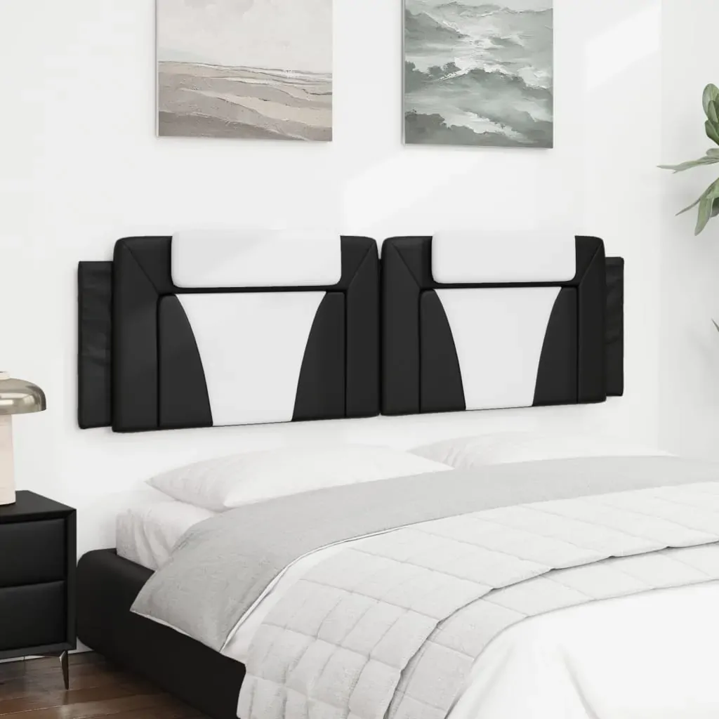 Headboard Cushion "Viana" Black and White 180 cm Faux Leather Price