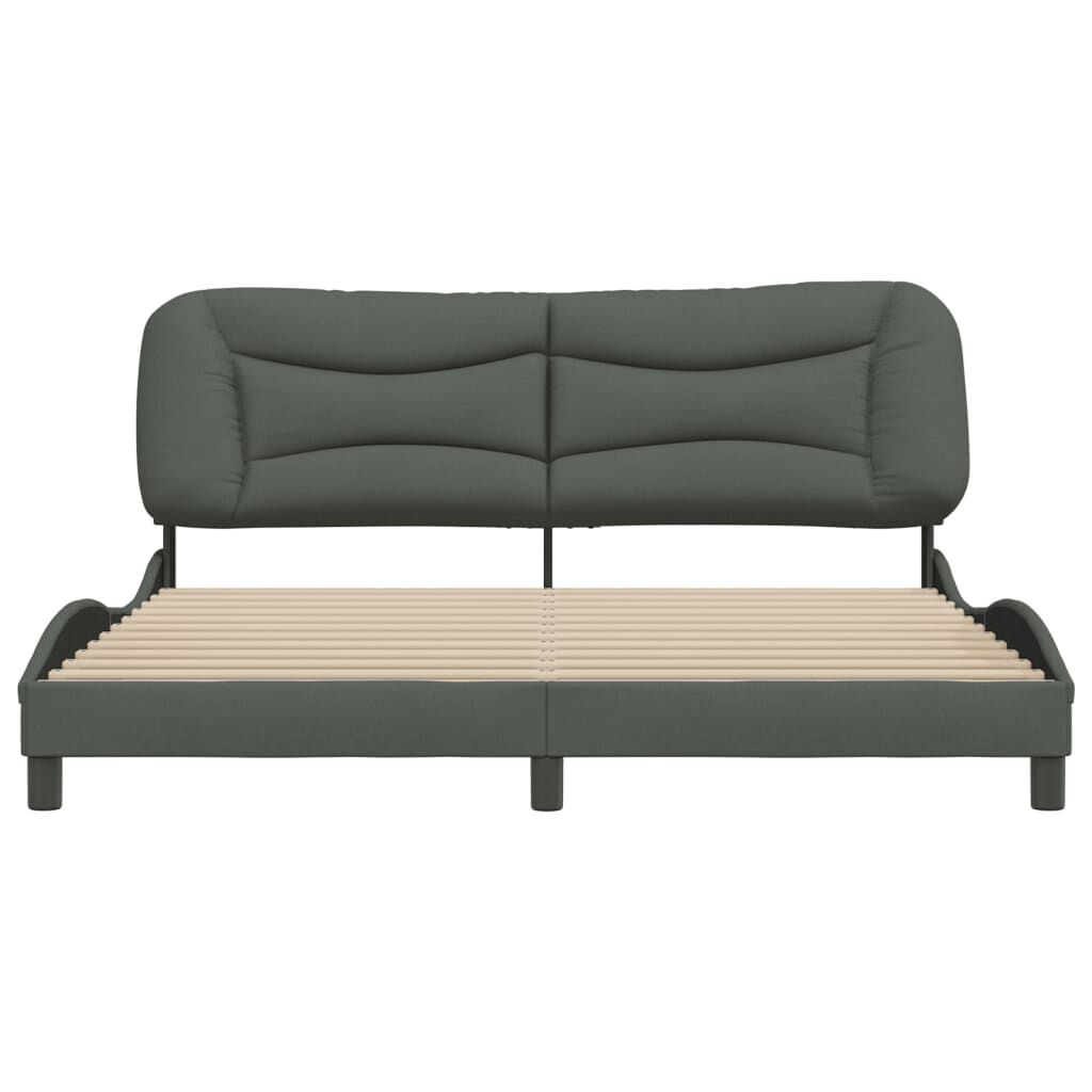 Bed Frame without Mattress Dark Grey 183x203 cm King Fabric Price