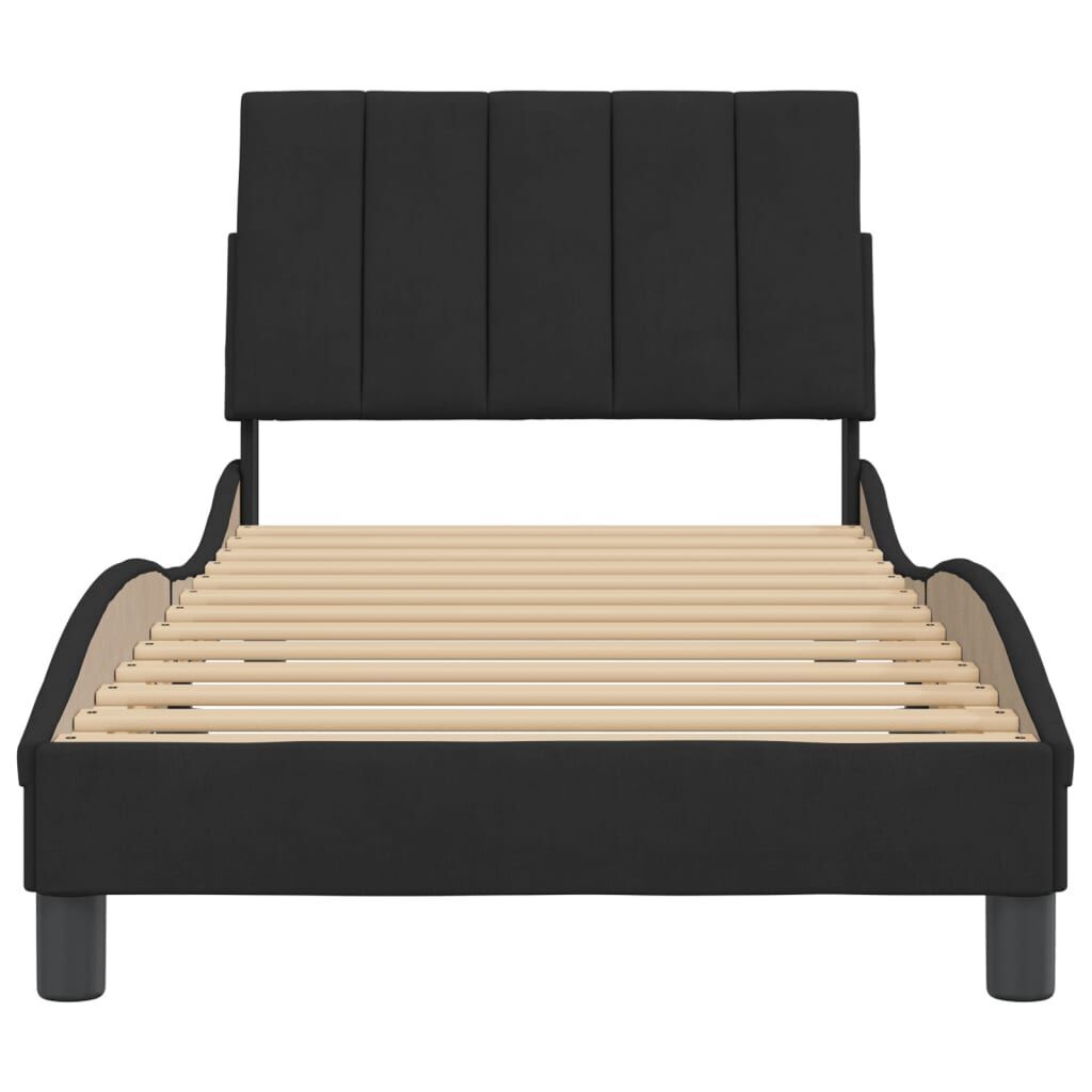 Bed Frame without Mattress Black 90x190 cm Velvet Price
