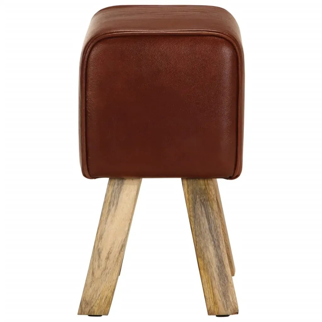 Gym Bok Bench 38 cm Brown Real Leather and Solid Mango Wood Price