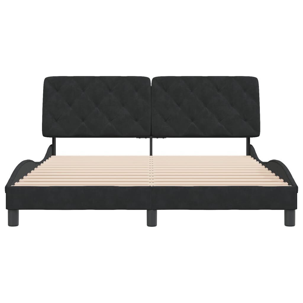 Bed Frame without Mattress Black 152x203 cm Queen Velvet Price