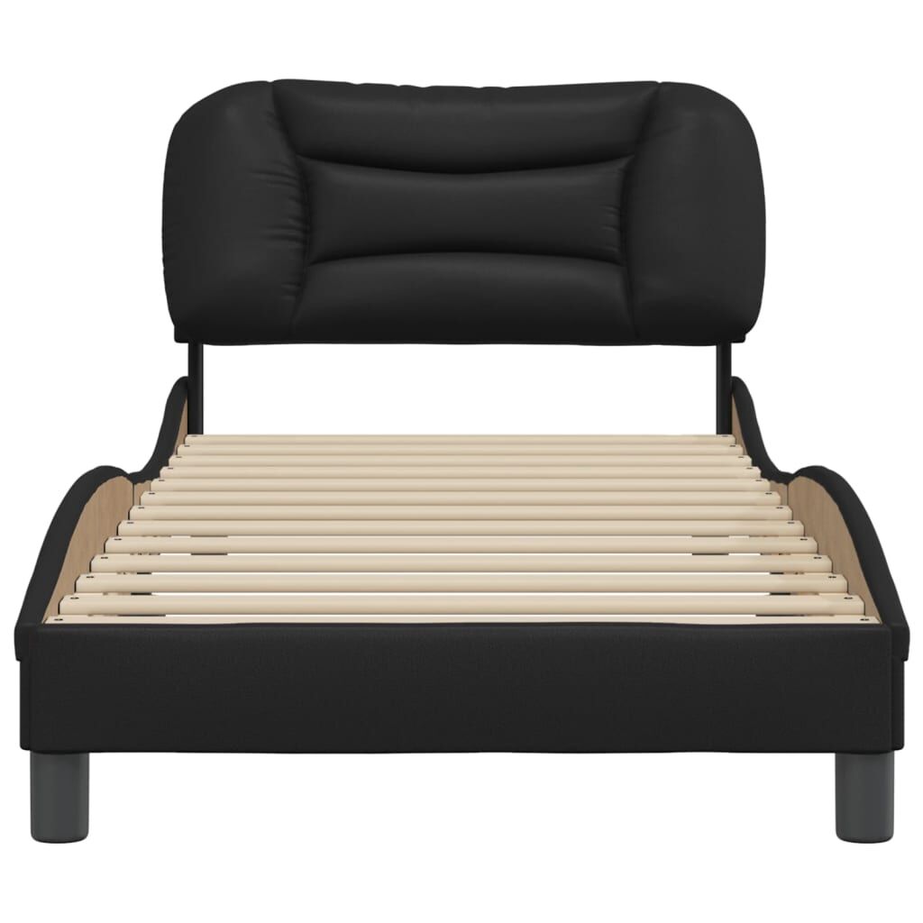 Bed Frame without Mattress Black 90x190 cm Faux Leather Price