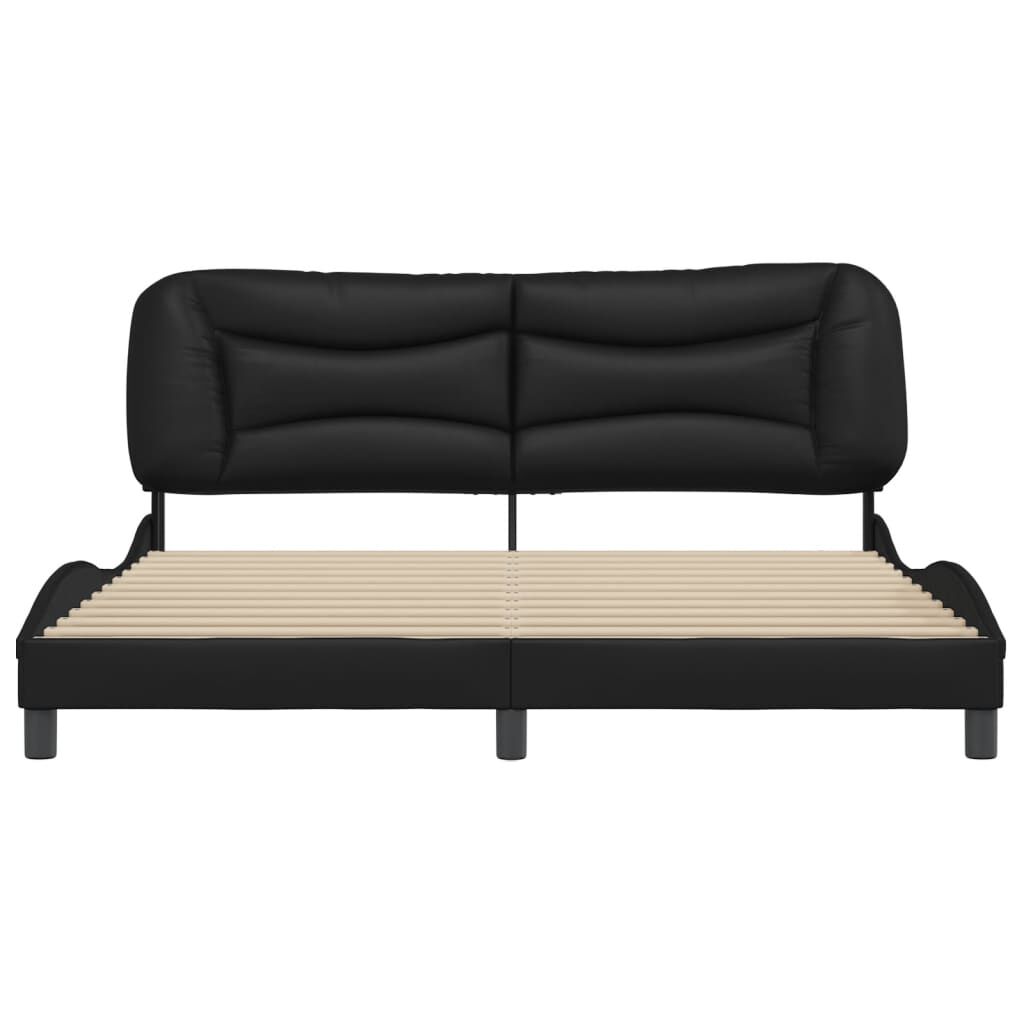Bed Frame without Mattress Black 183x203 cm King Faux Leather Price