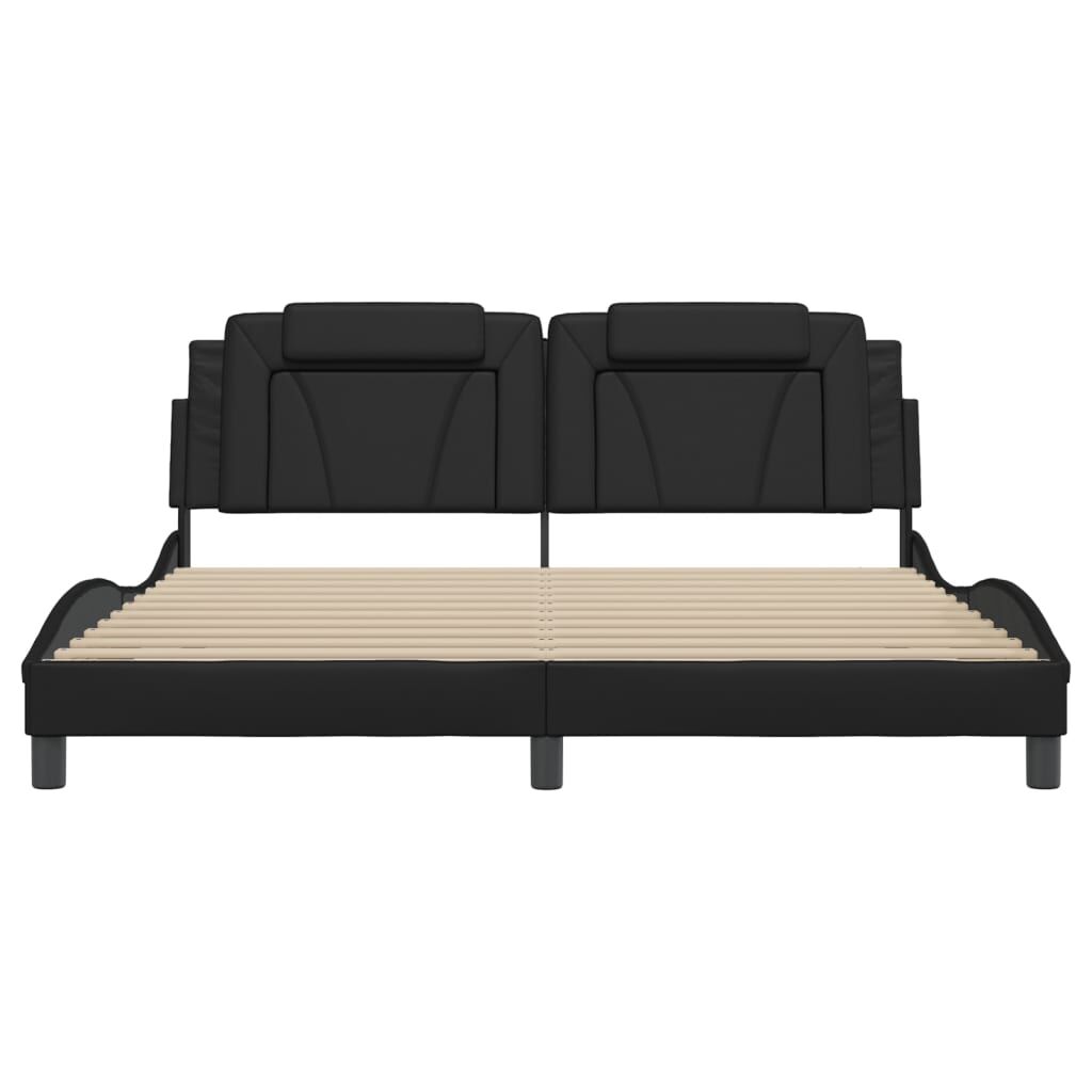 Bed Frame without Mattress Black 183x203 cm King Faux Leather Price