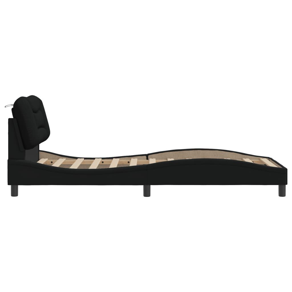 Bed Frame without Mattress Black 90x190 cm Fabric Price
