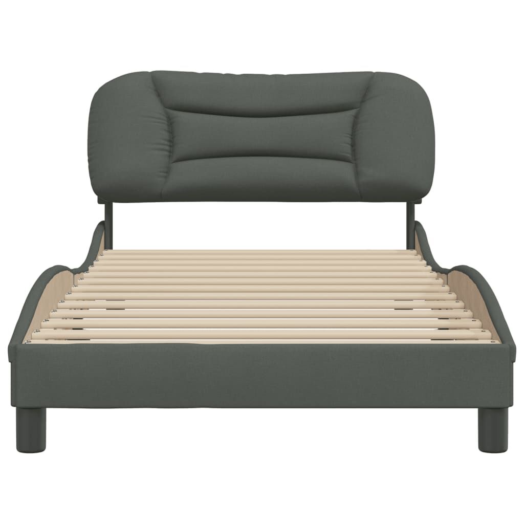 Bed Frame without Mattress Dark Grey 107x203 cm King Single Fabric Price