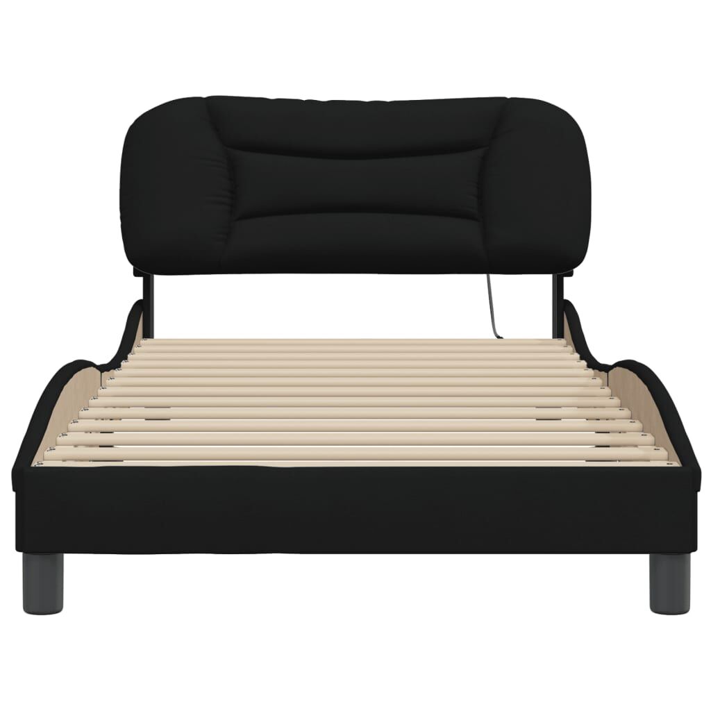 Bed Frame without Mattress Black 107x203 cm King Single Fabric Price