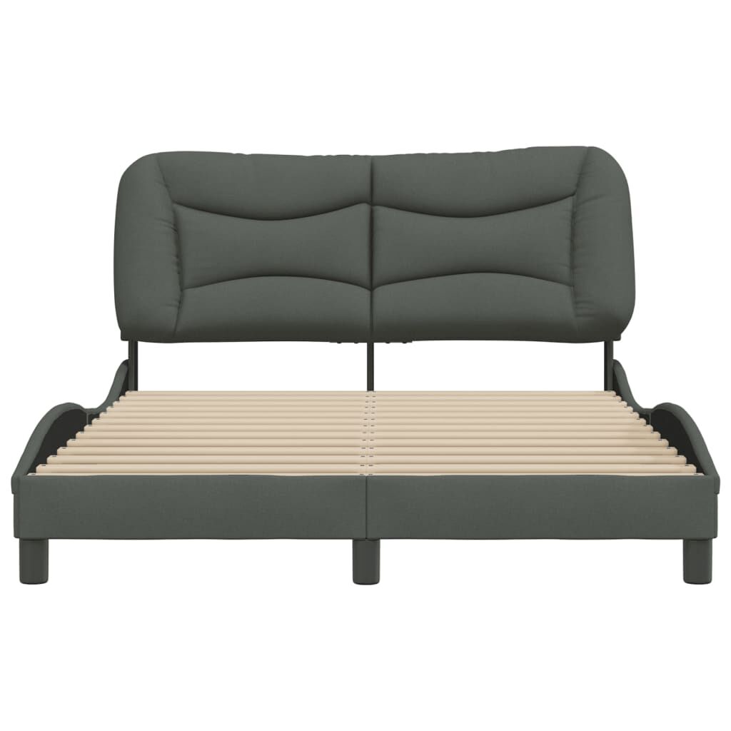 Bed Frame without Mattress Dark Grey 137x187 cm Double Fabric Price