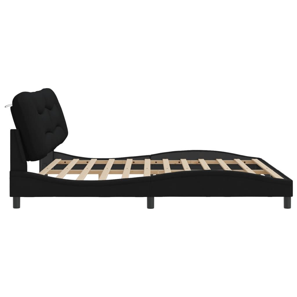 Bed Frame without Mattress Black 183x203 cm King Fabric Price