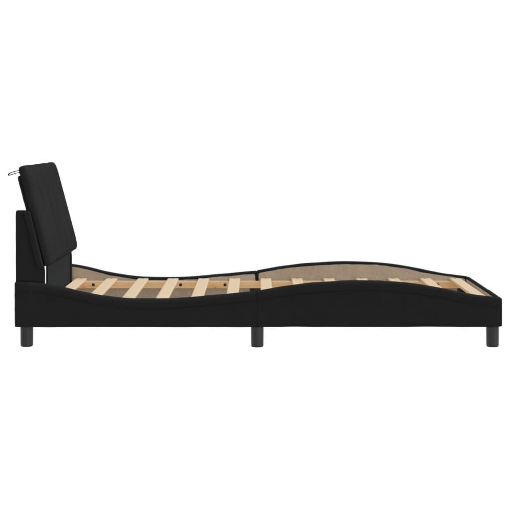 Bed Frame without Mattress Black 107x203 cm King Single Velvet Price