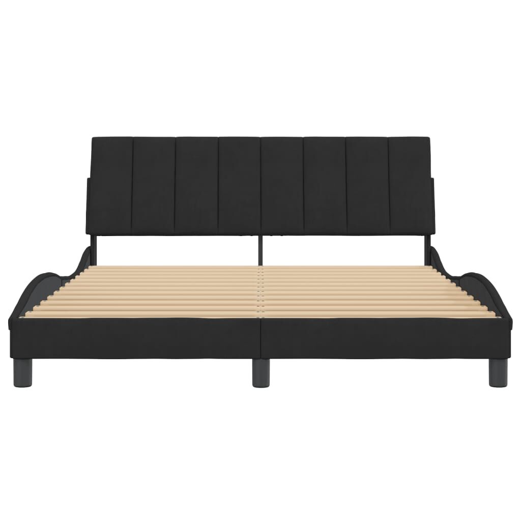Bed Frame without Mattress Black 152x203 cm Queen Velvet Price