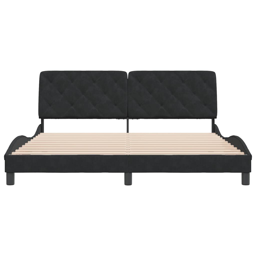 Bed Frame without Mattress Black 183x203 cm King Velvet Price