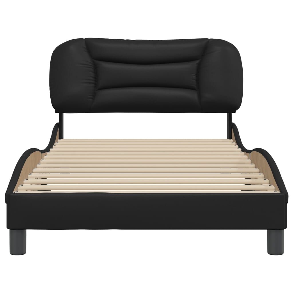 Bed Frame without Mattress Black 107x203 cm King Single Faux Leather Price
