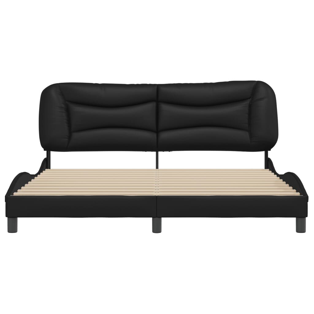 Bed Frame without Mattress Black 183x203 cm King Faux Leather Price