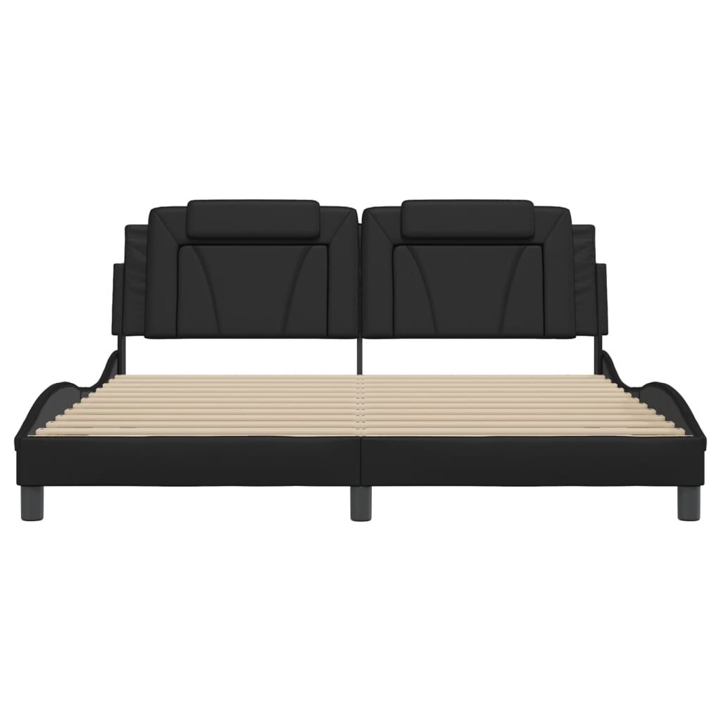 Bed Frame without Mattress Black 183x203 cm King Faux Leather Price