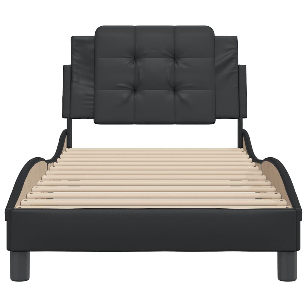 Bed Frame without Mattress Black 107x203 cm King Single Faux Leather Price