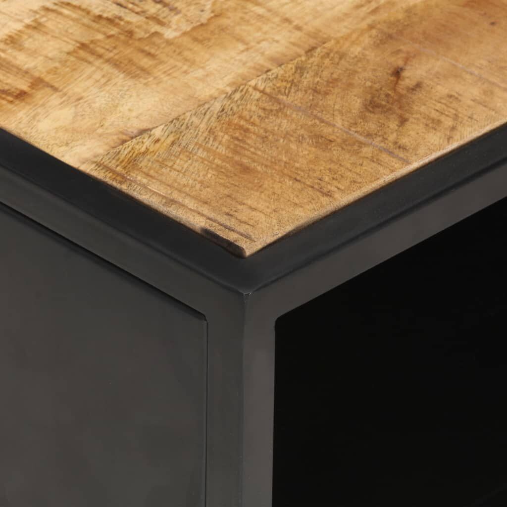Coffee Table with Carved Door 90x55x36 cm Rough Mango Wood Price